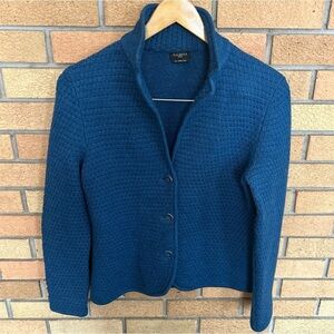 Talbots Women’s Pure Merino Wool Basket-Weave Knit Cardigan Sweater Petites